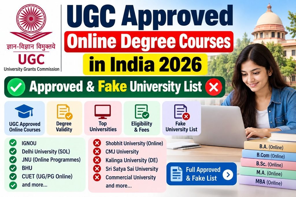 UGC Approved Online Degree Courses in India 2026